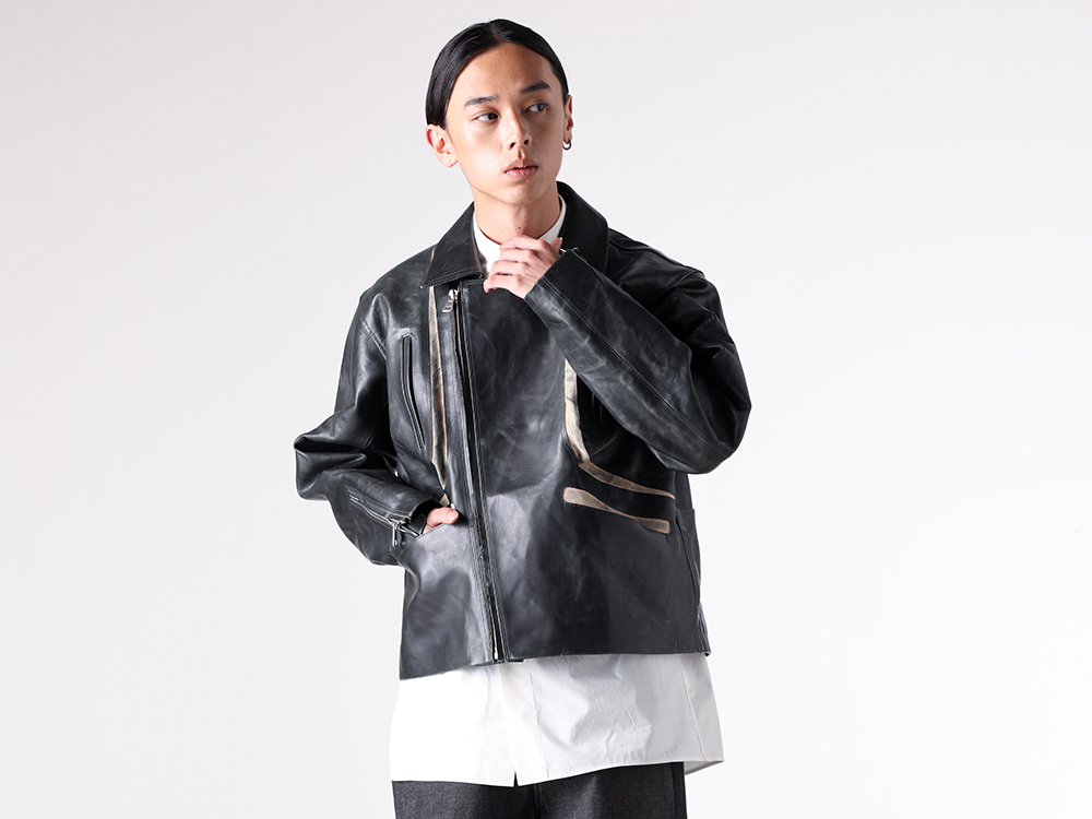 daisuke tanabe - 25-26AW - upper body - pluto Calf Leather Jacket (02_806) - sahad Shirt 1-001