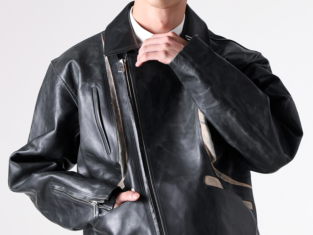 daisuke tanabe - 25-26AW - upper body - pluto Calf Leather Jacket (02_806) - sahad Shirt 1-002