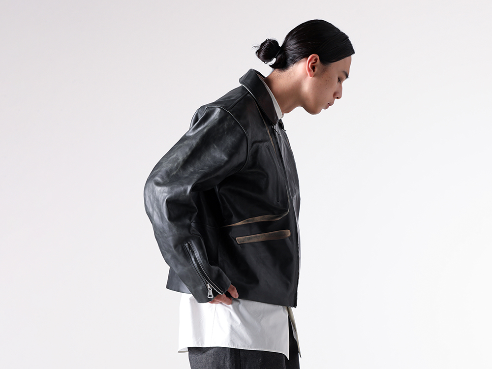 daisuke tanabe - 25-26AW - upper body - pluto Calf Leather Jacket (02_806) - sahad Shirt 1-004
