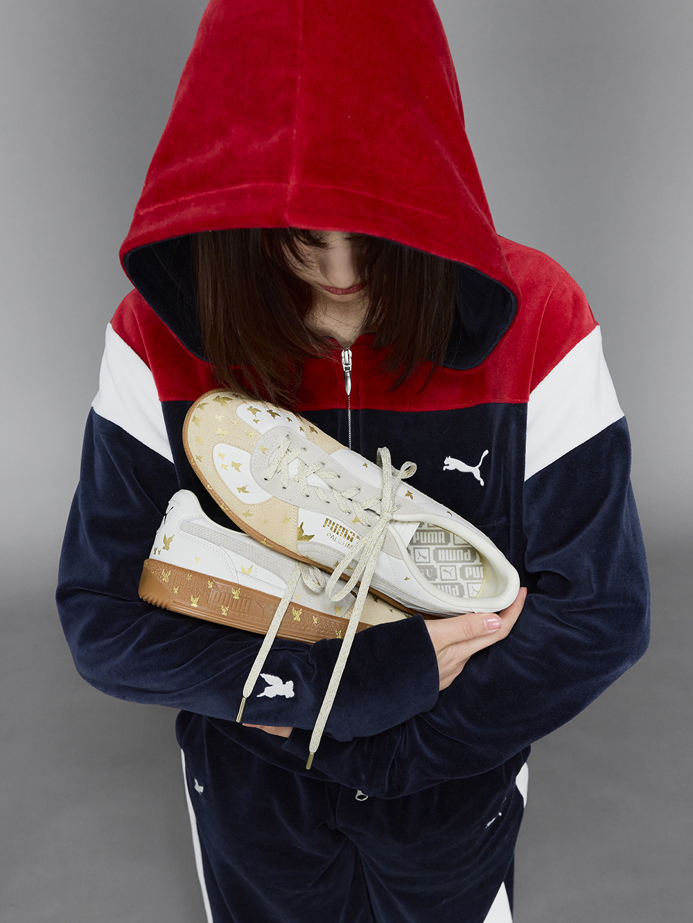 トップス pau ジェイダ GYDA BICOLOR POSH BUNNY Vネックスウェットトップス （PNK