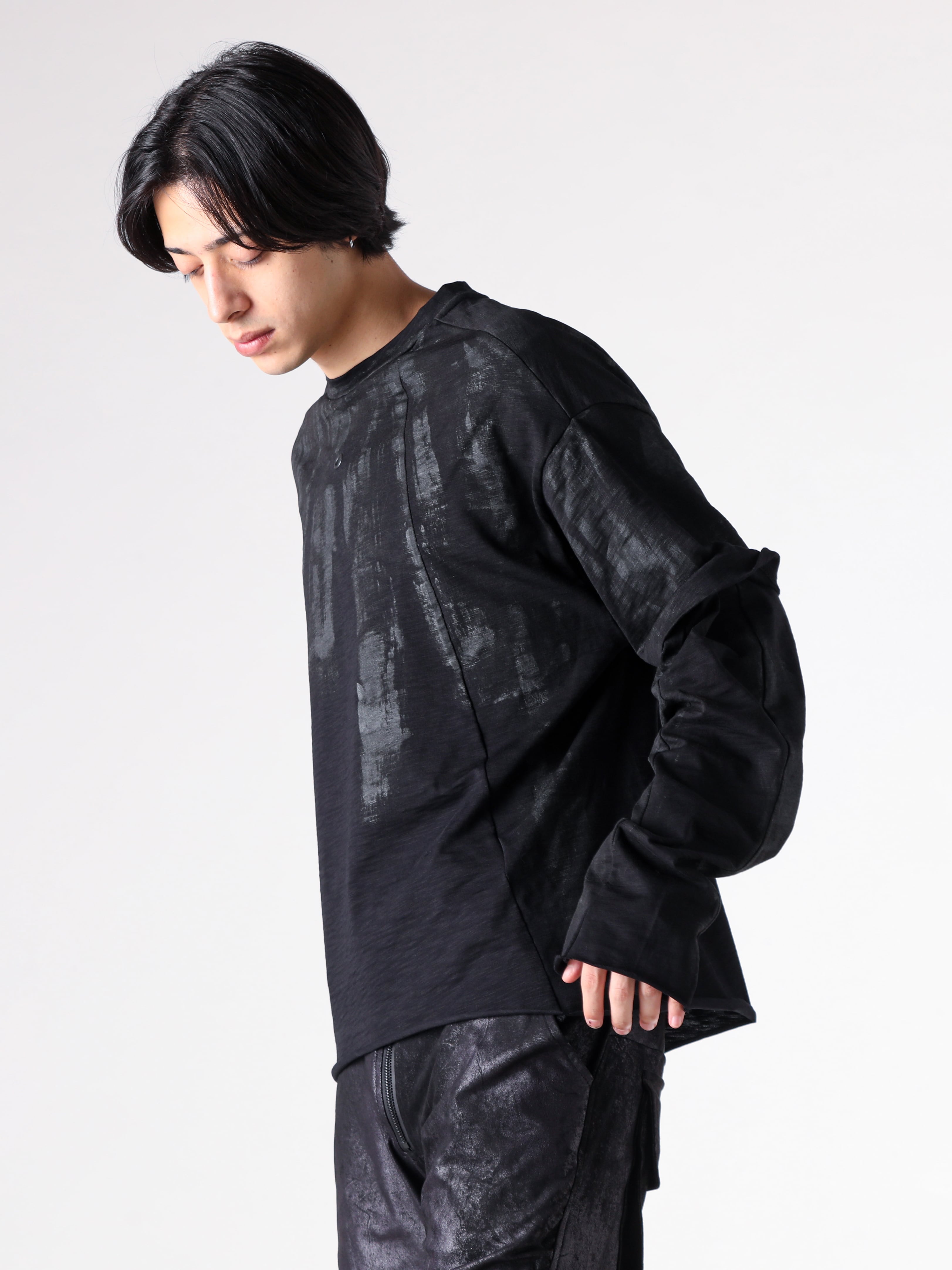 Justin Gall - 25AW styling - 上半身 - JGALL_RAWTAW25-02 - ABOMINABLE MAX PUFF PARKA - JGALL_RAWTAW25-28 - Layered Tar Waist Tee Brushed Slub Cotton - JGALL_RAWTAW25-42 - Titanium Layered Sphere Shades Cvb 1-006