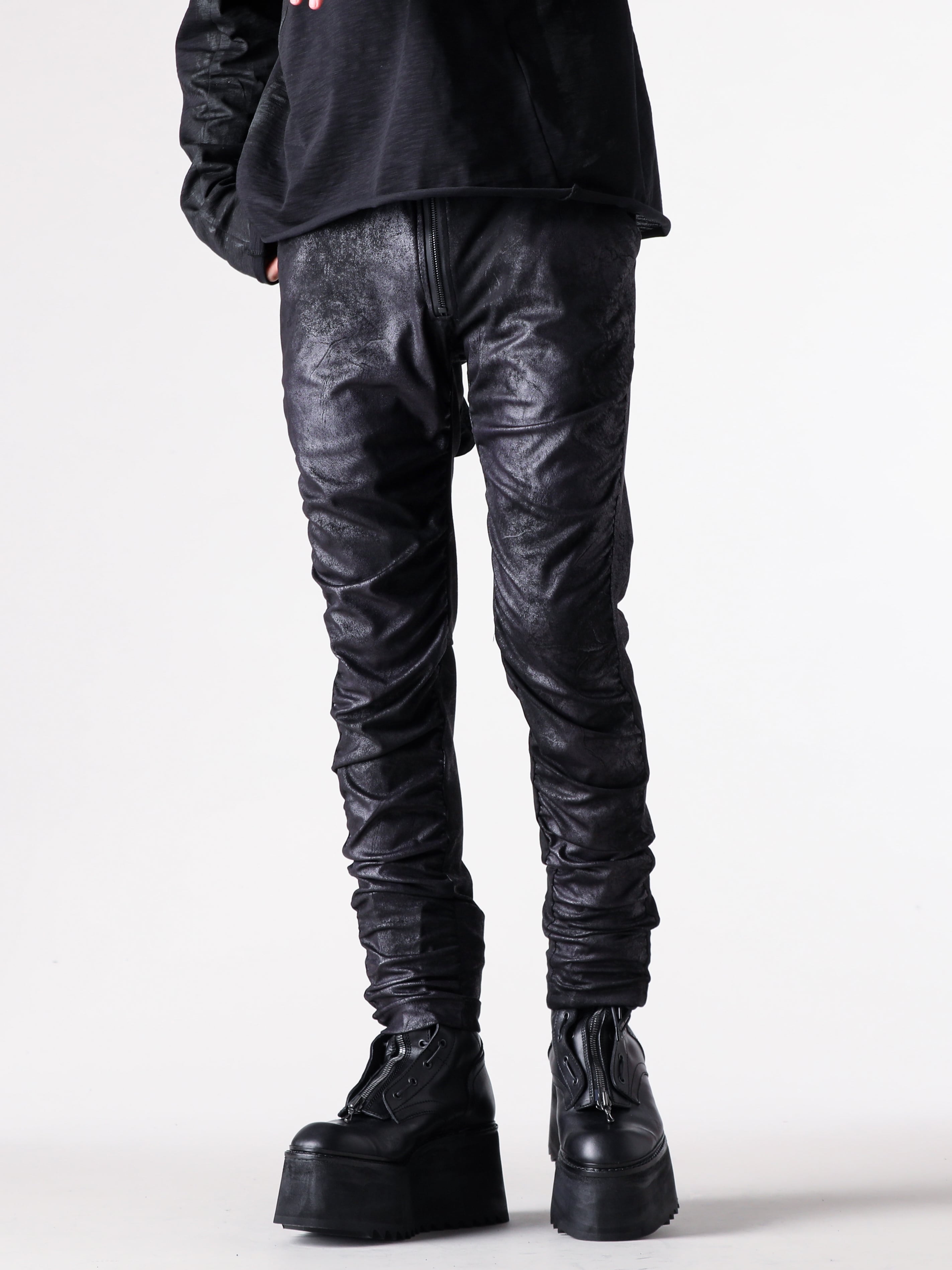 Justin Gall - 25AW  - 下半身 - JGALL_RAWTAW25-25B - Slim Recoil Trouser Vegan Grunge - 917FWM3 - COW SKIN BOOTS 2-001