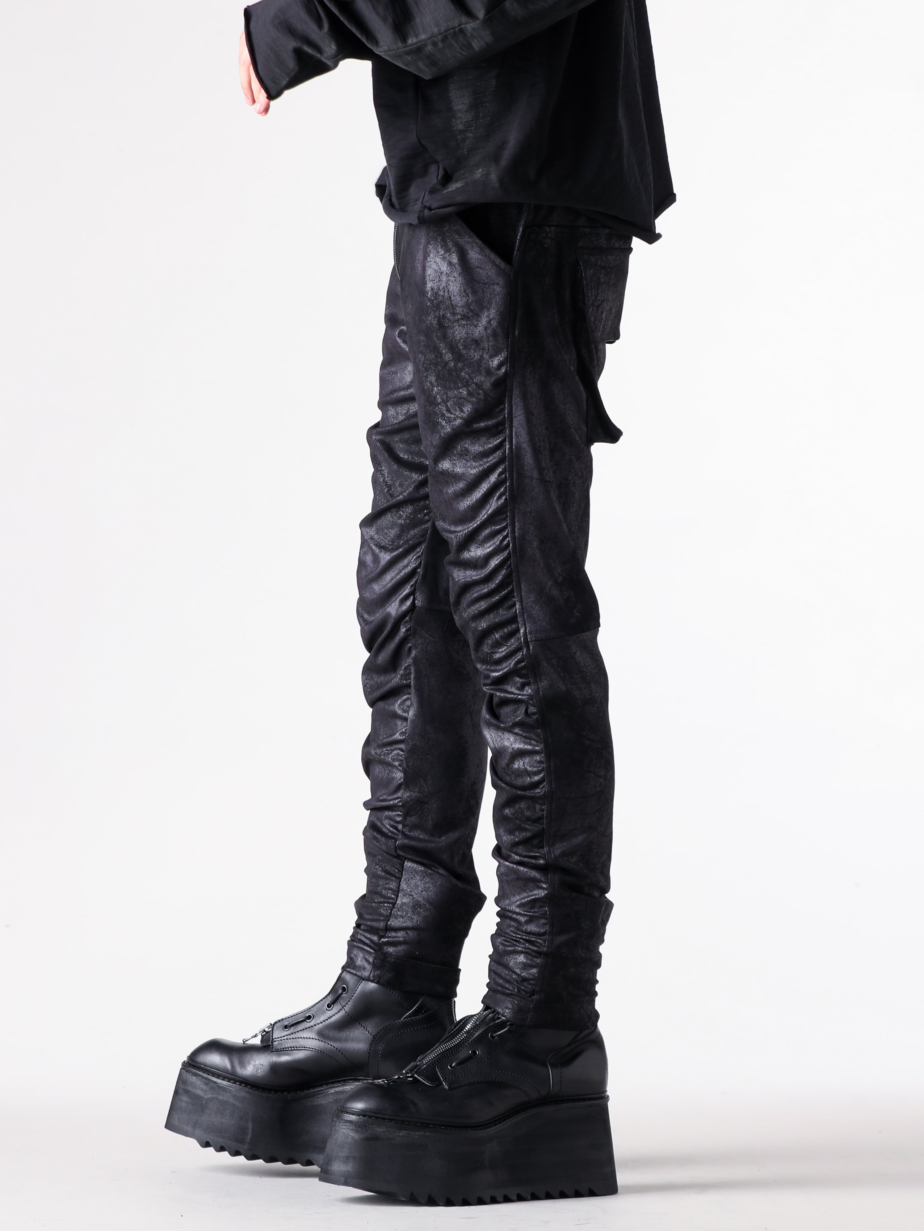 Justin Gall - 25AW  - 下半身 - JGALL_RAWTAW25-25B - Slim Recoil Trouser Vegan Grunge - 917FWM3 - COW SKIN BOOTS 2-002