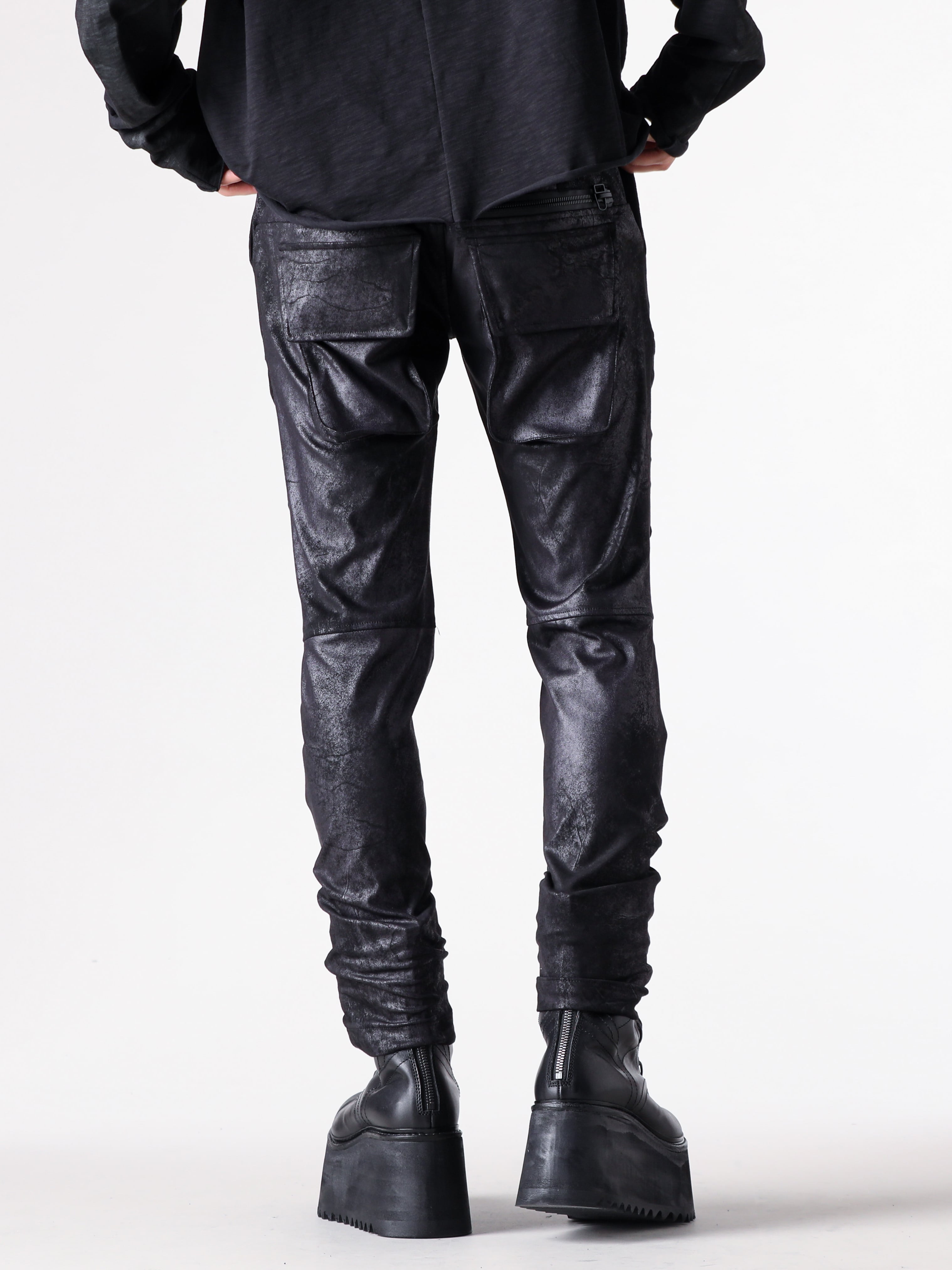 Justin Gall - 25AW  - 下半身 - JGALL_RAWTAW25-25B - Slim Recoil Trouser Vegan Grunge - 917FWM3 - COW SKIN BOOTS 2-003