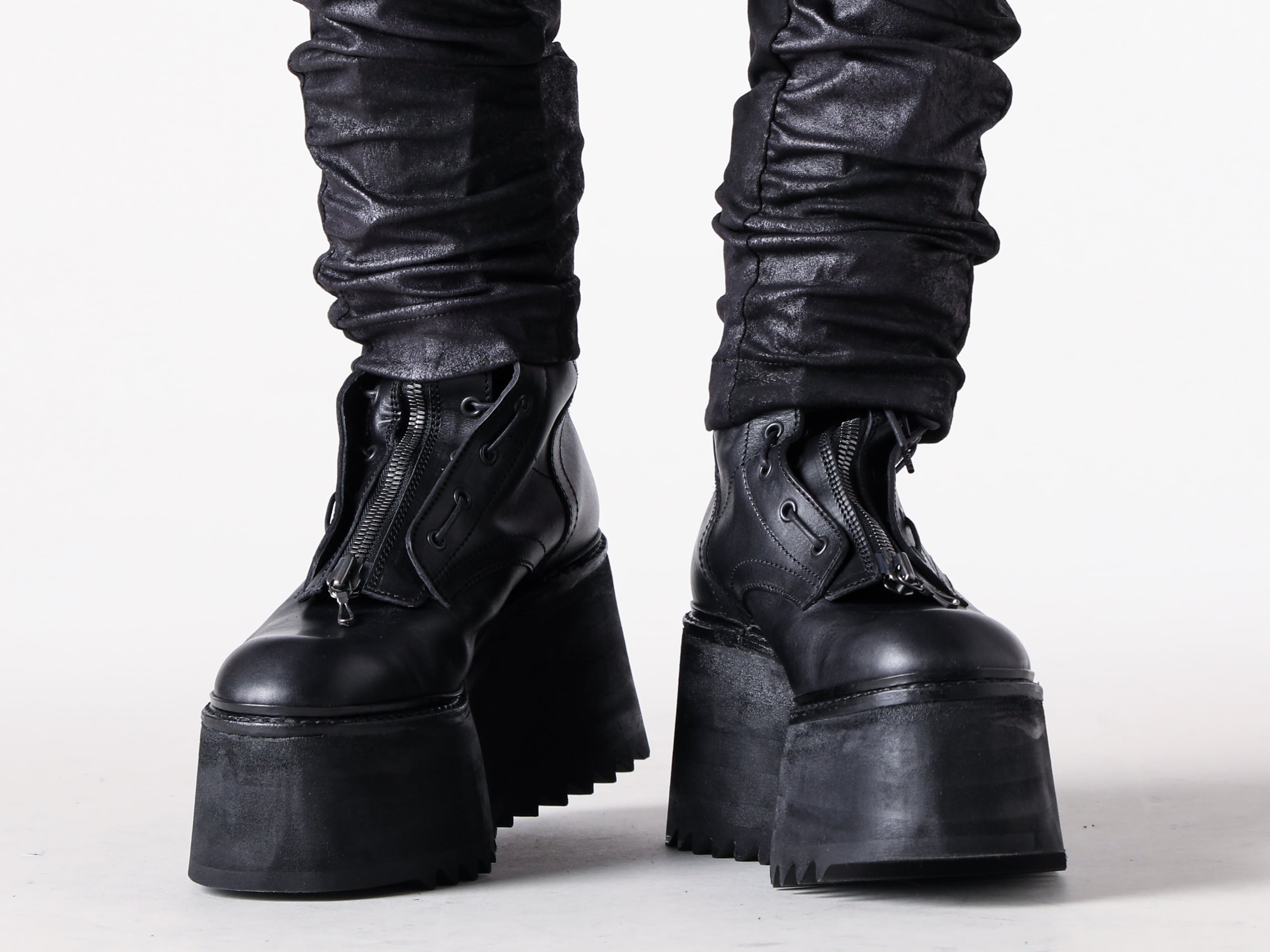 Justin Gall - 25AW  - 下半身 - JGALL_RAWTAW25-25B - Slim Recoil Trouser Vegan Grunge - 917FWM3 - COW SKIN BOOTS 2-006