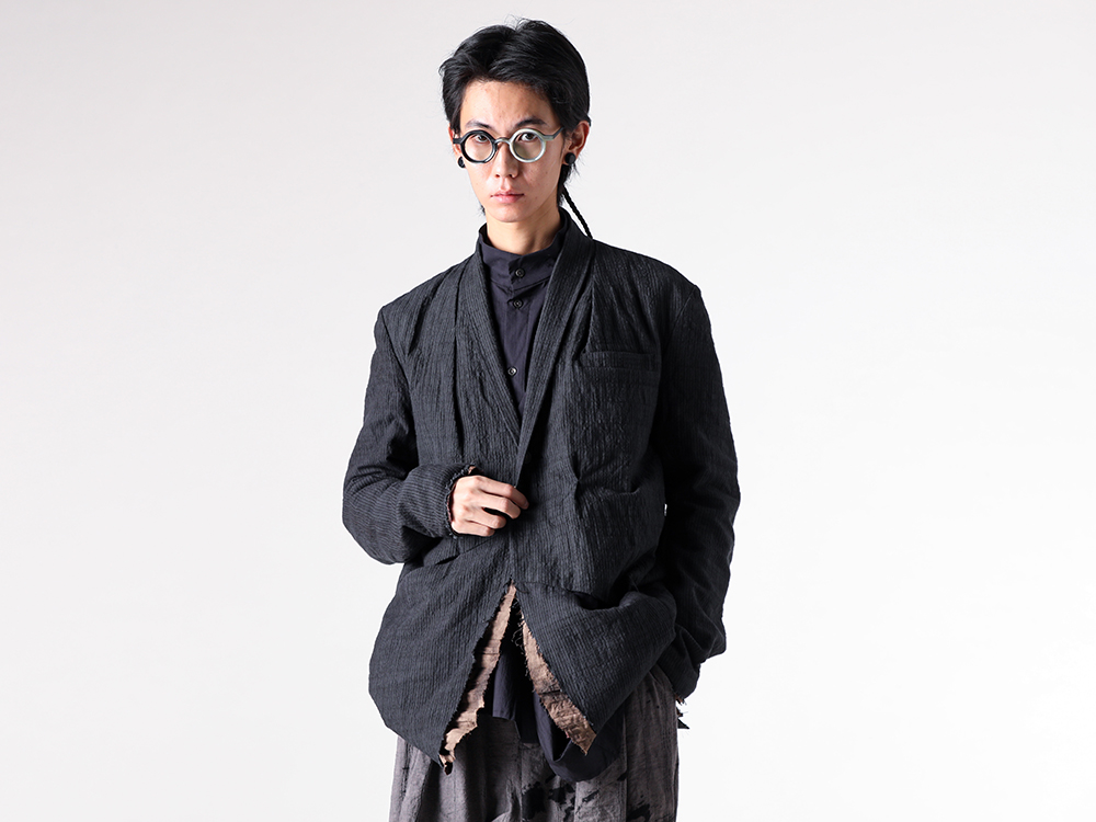 CHIAHUNG SU (チャンホン スー) - 25-26AW - 上半身 - Hand Woven & Wide Pleated Trouser (AW25-MP31-TOD) - Classic Derby Shoes Laced Up Square Toe (79082V) 1-001