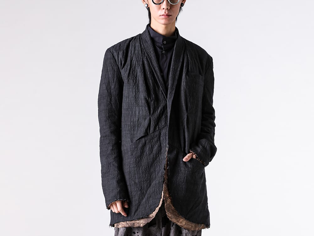 CHIAHUNG SU- 25-26AW  - Jacket - Reversible Hand Dyed Vintage Lace Blazer （Black） - AW25-MJ44-COB 2-004