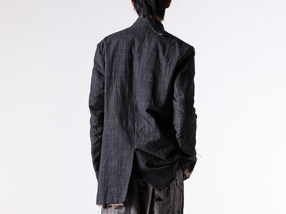 CHIAHUNG SU- 25-26AW  - Jacket - Reversible Hand Dyed Vintage Lace Blazer （Black） - AW25-MJ44-COB 2-005