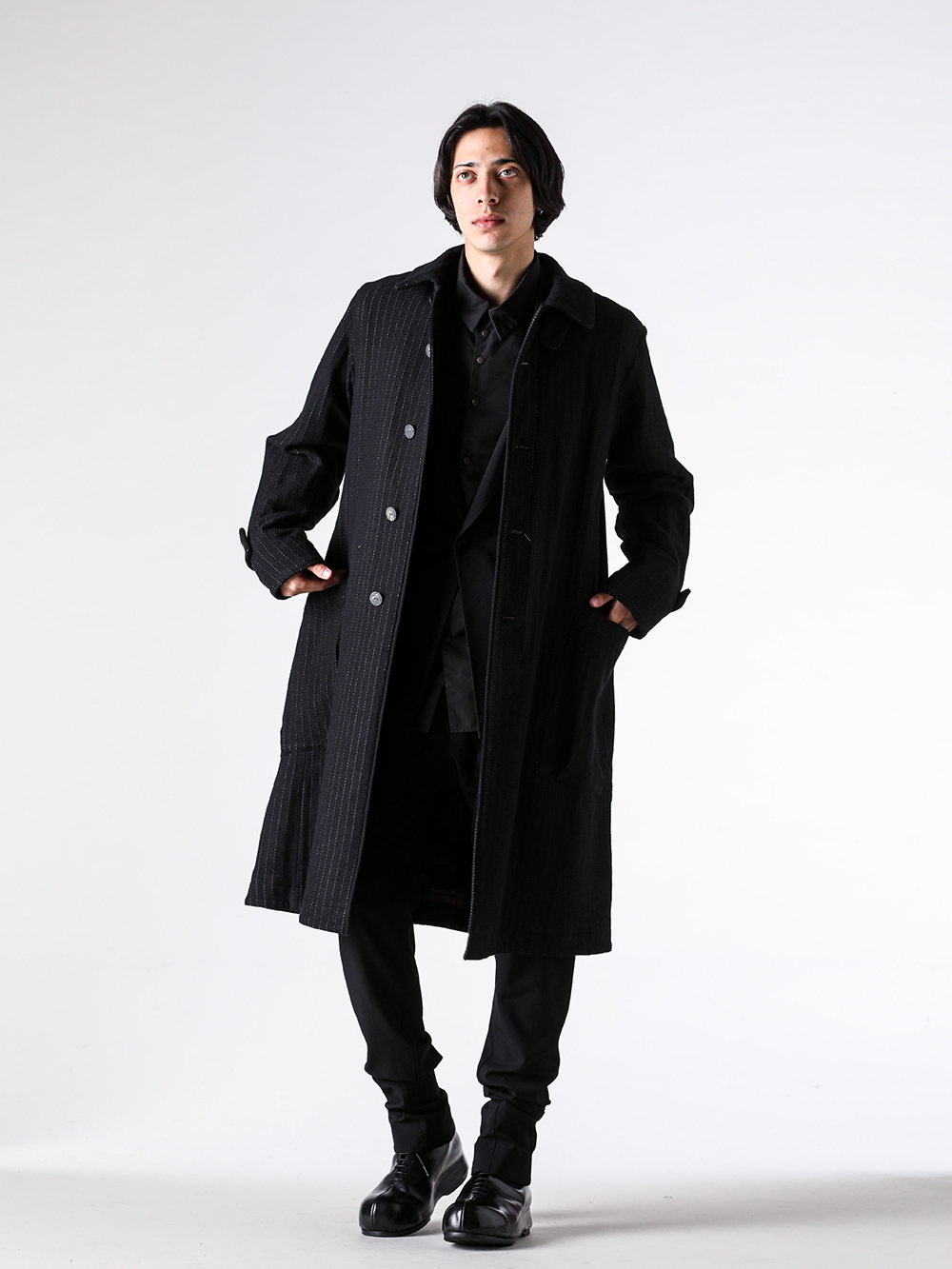 setup - 25-26AW - 第一印象を決める「コート」厳選5選 - 4. DEVOA / Soutien Collar Coat Cashmere / Cotton （BLACK） / CTJ-CSLH 4-0012