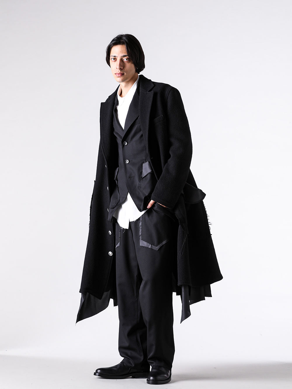 setup - 25-26AW - 第一印象を決める「コート」厳選5選 - 1. sulvam / Long Broken Coat （Black Black） / WW-C01-400 4-003