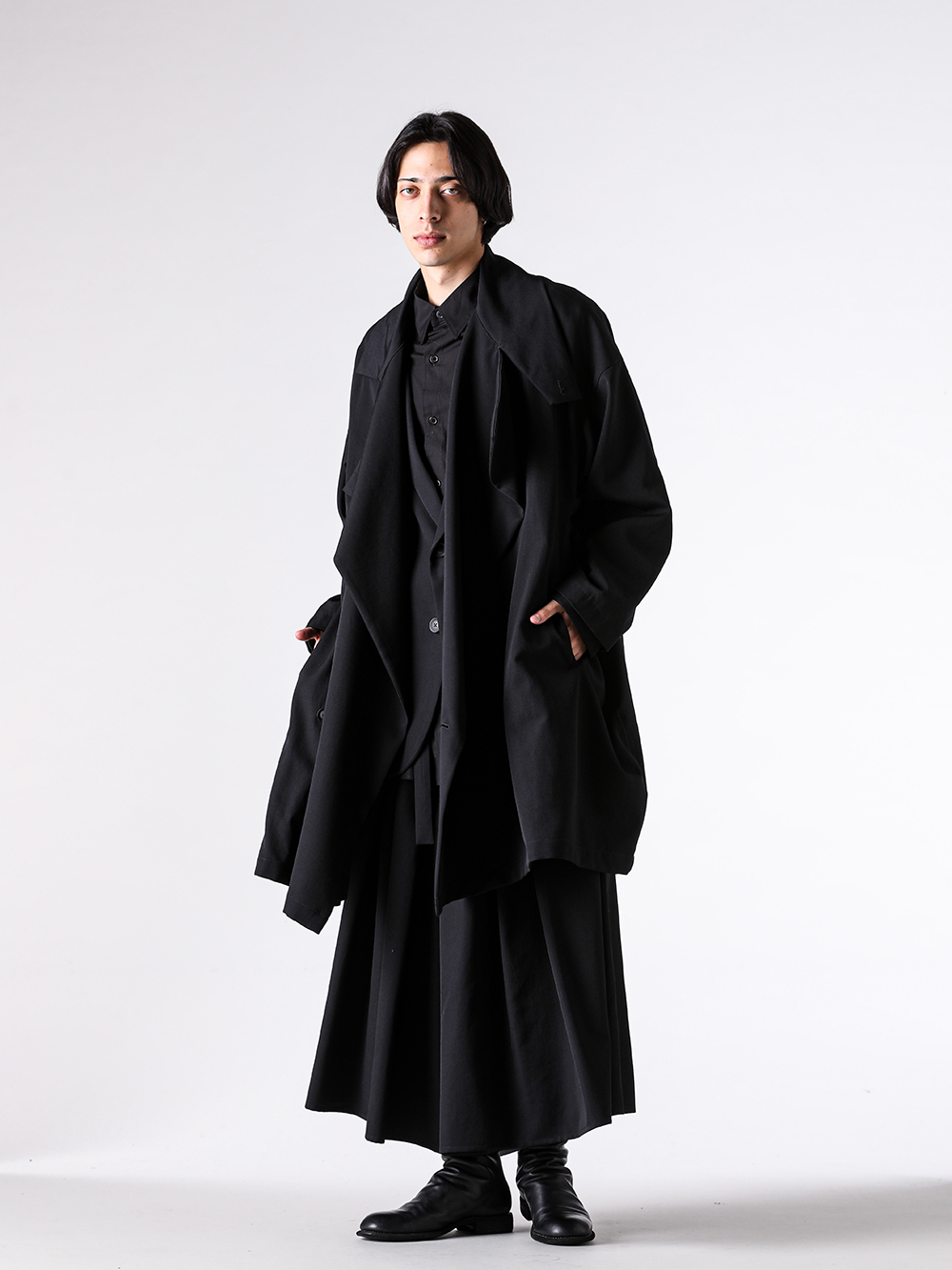 setup - 25-26AW - 第一印象を決める「コート」厳選5選 - 3. Yohji Yamamoto POUR HOMME / terrocoat （Black） / HM-C02-100 4-009