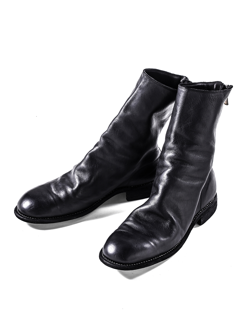 setup - 25-26AW - 全体の印象を決定づける「ブーツ」厳選5選 - 2. GUIDI / Back Zip Boots Single Sole Wide Model (Black) / 988X 5-005