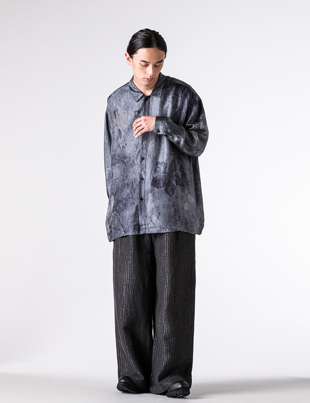 STOVAIGH(ストヴァーグ) - 25-26AW  - シャツ - Lichen samadhi shirt （Blue_Gray） / ST25017SHT 2-003