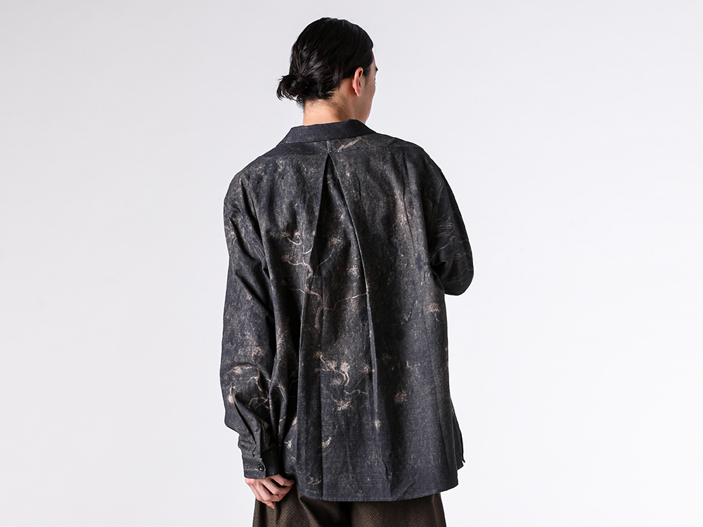 STOVAIGH(ストヴァーグ) - 25-26AW  - シャツ - Ancient creepers print shirt （Black_Brown） / ST25050SHT 2-005