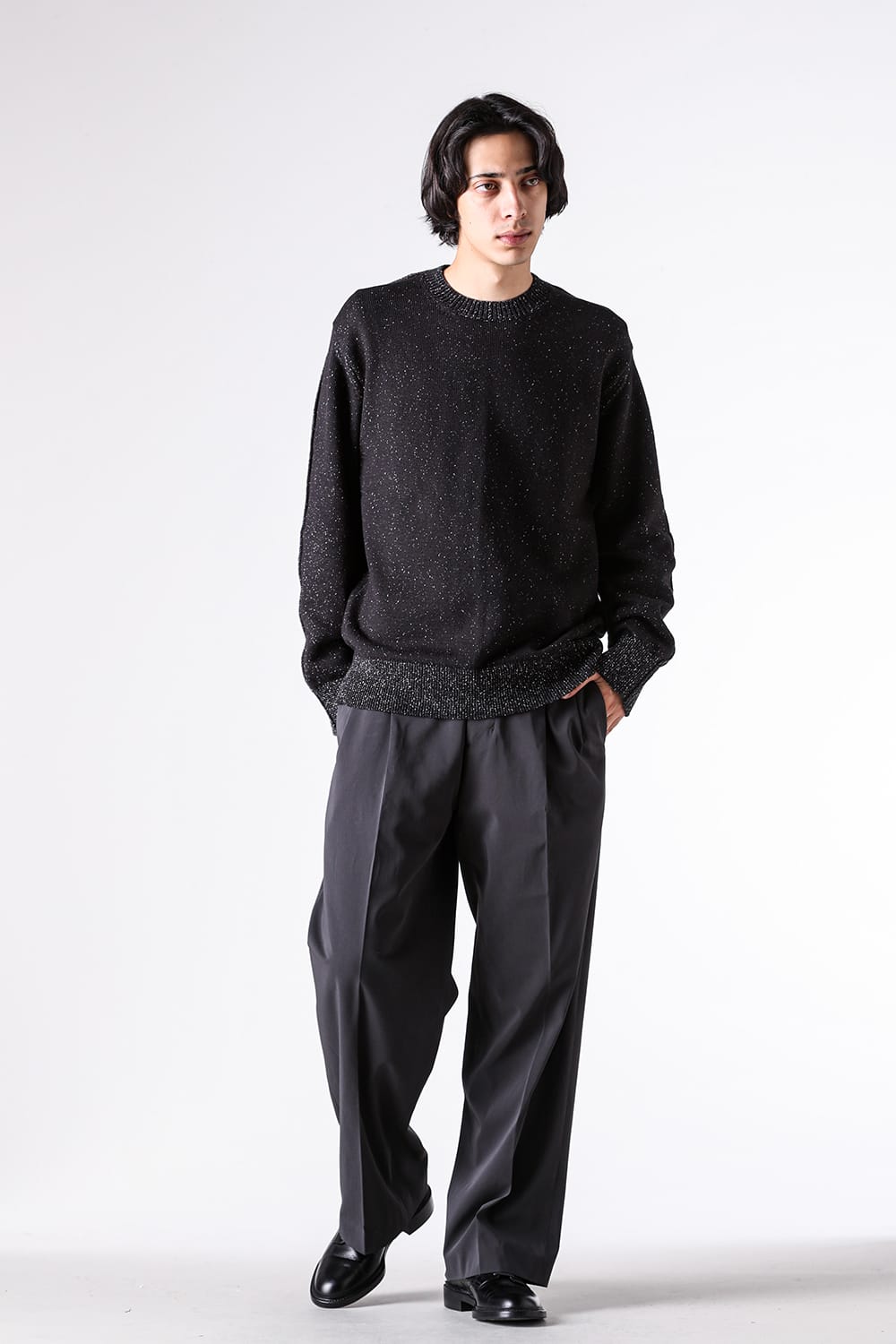 ニット特集 - 25-26AW - IRENISA | クラフトマンシップが光る立体縫製。落ち着いた印象のオーバーサイズ - Cotton-Blend Knit Pullover / IH-25FW-K023 9-001