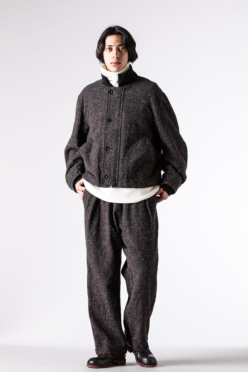 Blouson - 25-26AW - KLASICA | Rounded, Architectural Silhouette. A Deck Jacket with Room for Layering - Volume sleeve tankers Blouson （Mix Brown） / 25F-TNK- A03 1-001