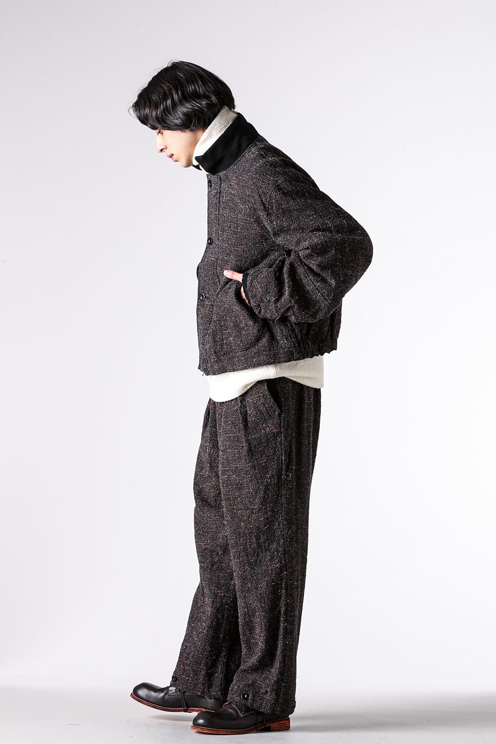 Blouson - 25-26AW - KLASICA | Rounded, Architectural Silhouette. A Deck Jacket with Room for Layering - Volume sleeve tankers Blouson （Mix Brown） / 25F-TNK- A03 1-002