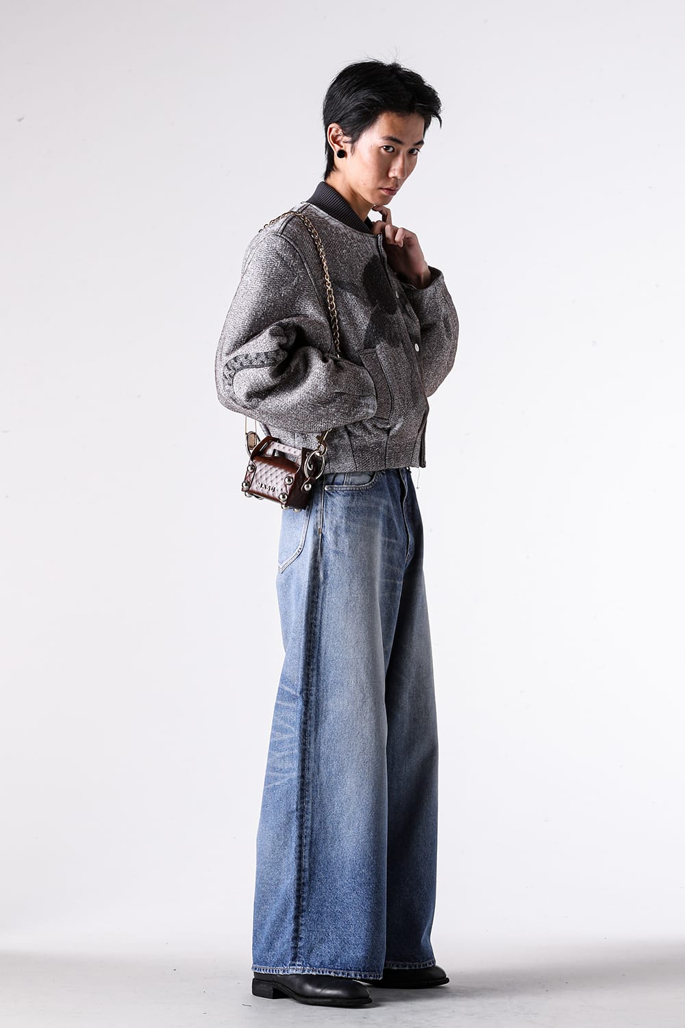 Blouson - 25-26AW - MASU | A Fusion of Past and Future. A “20XX” Symbol in Needle-Punched Form - ANGEL BOMBER JACKET （Gray） / M25F9BL003 7-002