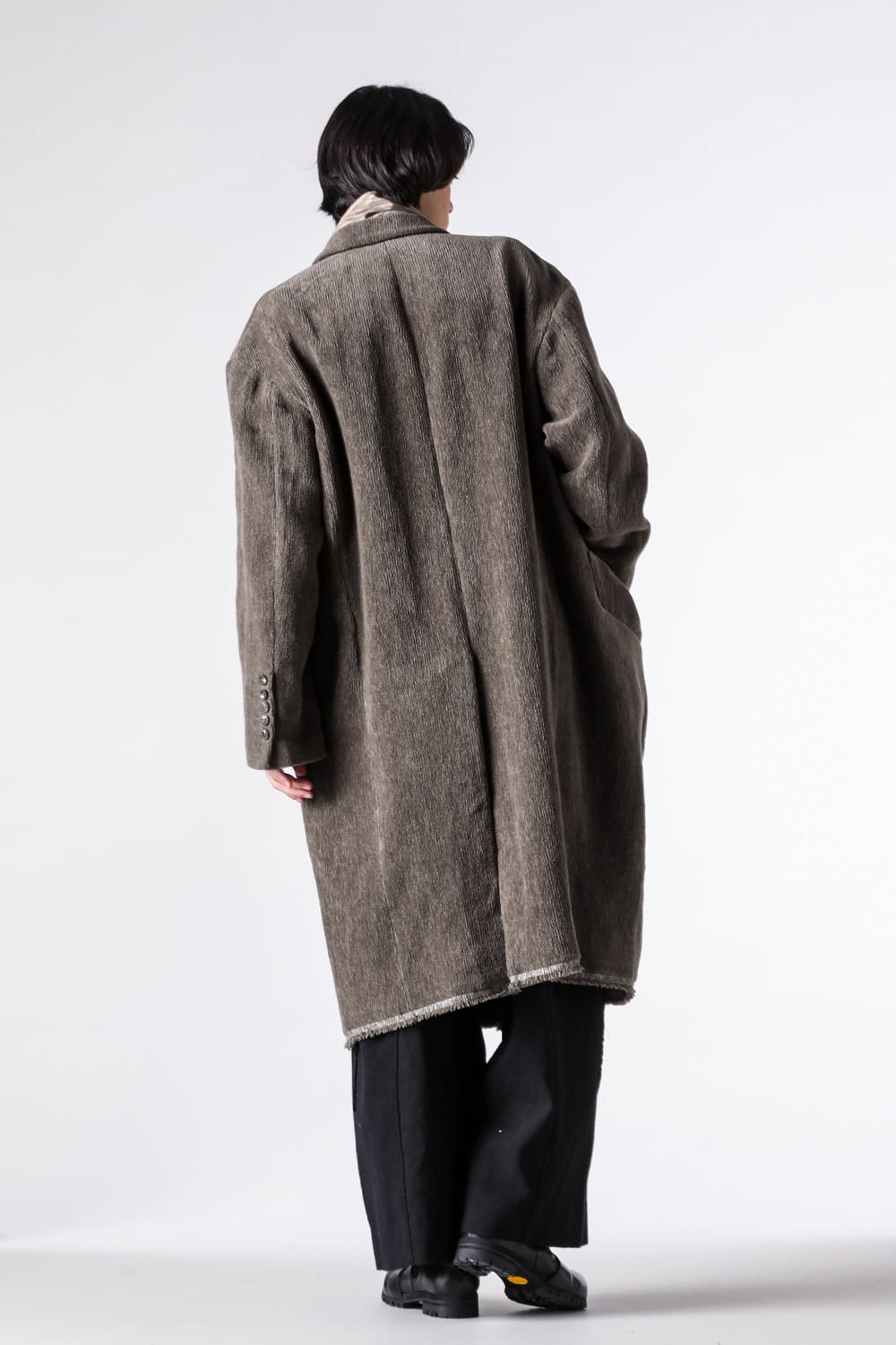コート特集 - 25-26AW - インポートアルチザンブランド - ZIGGY CHEN | Chenille Cloth Double-Breasted Long Coat （Grey） / 0M2531106 1-006