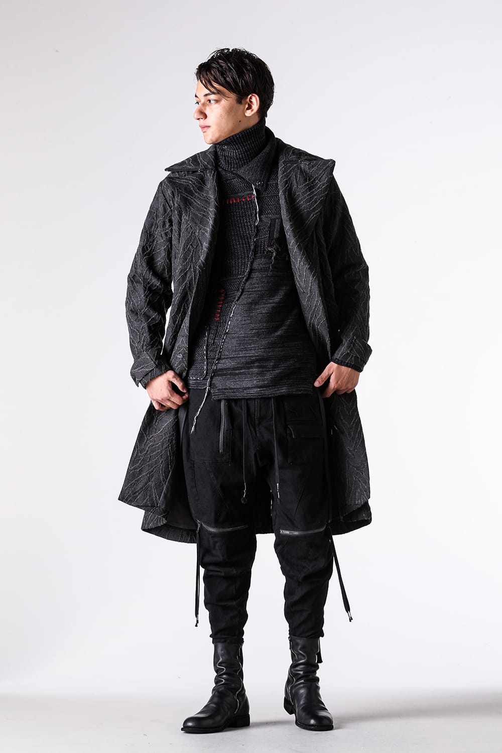 コート特集 - 25-26AW  - ドメスティックアルチザンブランド - D.HYGEN | Modified Herringbone Jaguard W Brest Coat （CHARCOAL） / ST106-0225A 2-0014