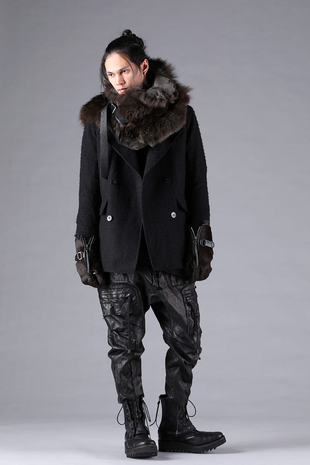 コート特集 - 25-26AW  - ドメスティックアルチザンブランド - D.HYGEN | Brushing Nep Pea Coat （BLACK） / ST104-0325A 2-0016