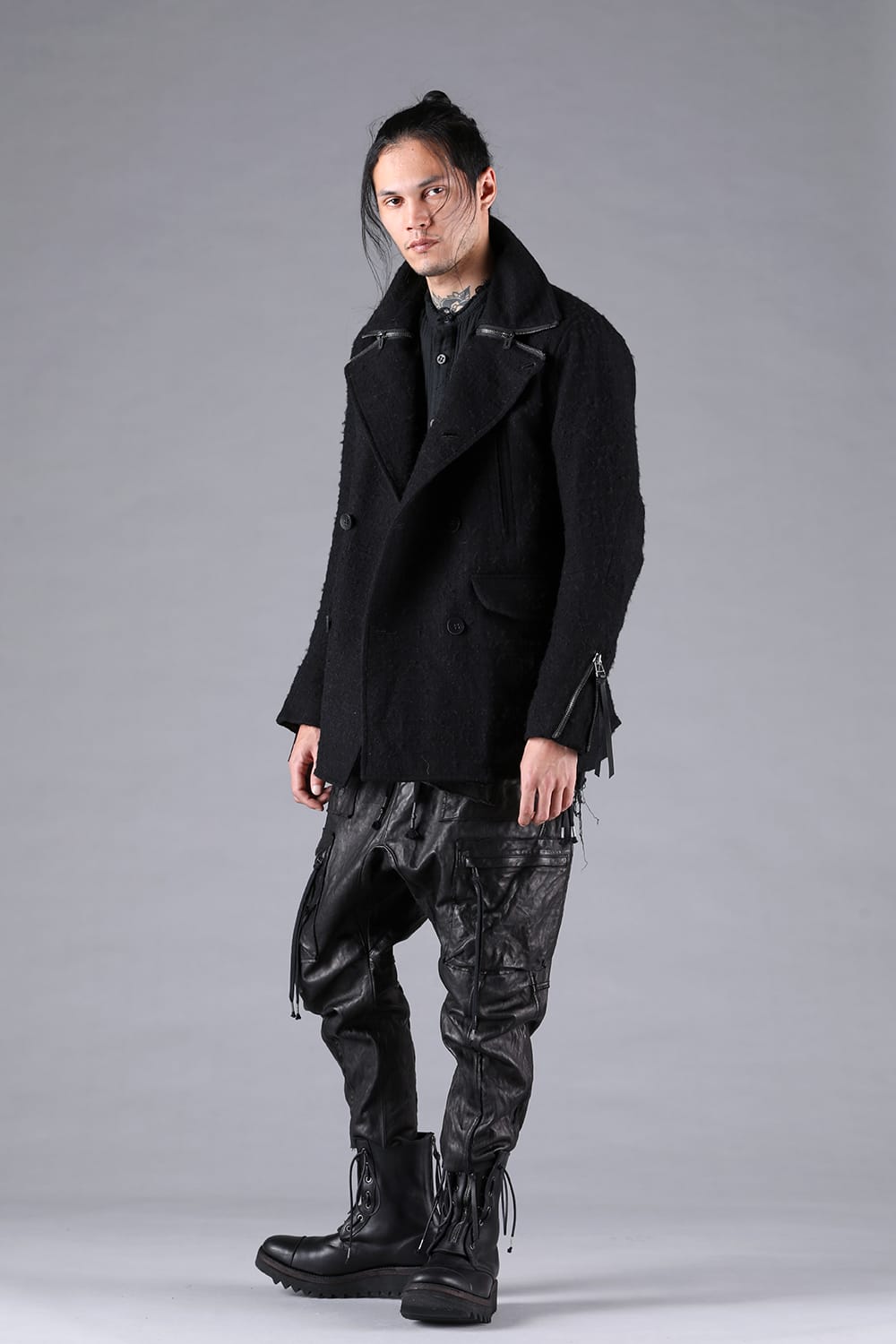 コート特集 - 25-26AW  - ドメスティックアルチザンブランド - D.HYGEN | Brushing Nep Pea Coat （BLACK） / ST104-0325A 2-0018