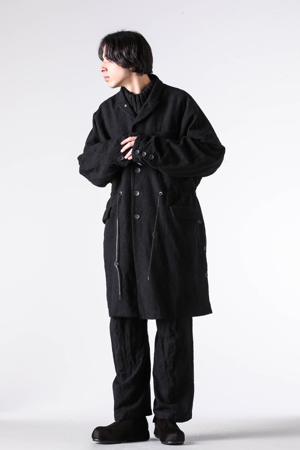 コート特集 - 25-26AW  - ドメスティックアルチザンブランド - The Viridi-anne | Embroidered Wool Twill Coat （BLACK） / VI-3896-06 2-0019