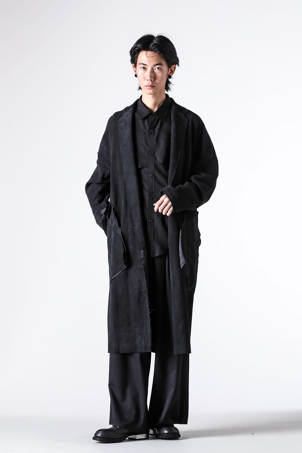 コート特集 - 25-26AW - デザイナーズモードブランド - sulvam | Classic Leather Gown Coat （Black） / M-L01-900 3-005