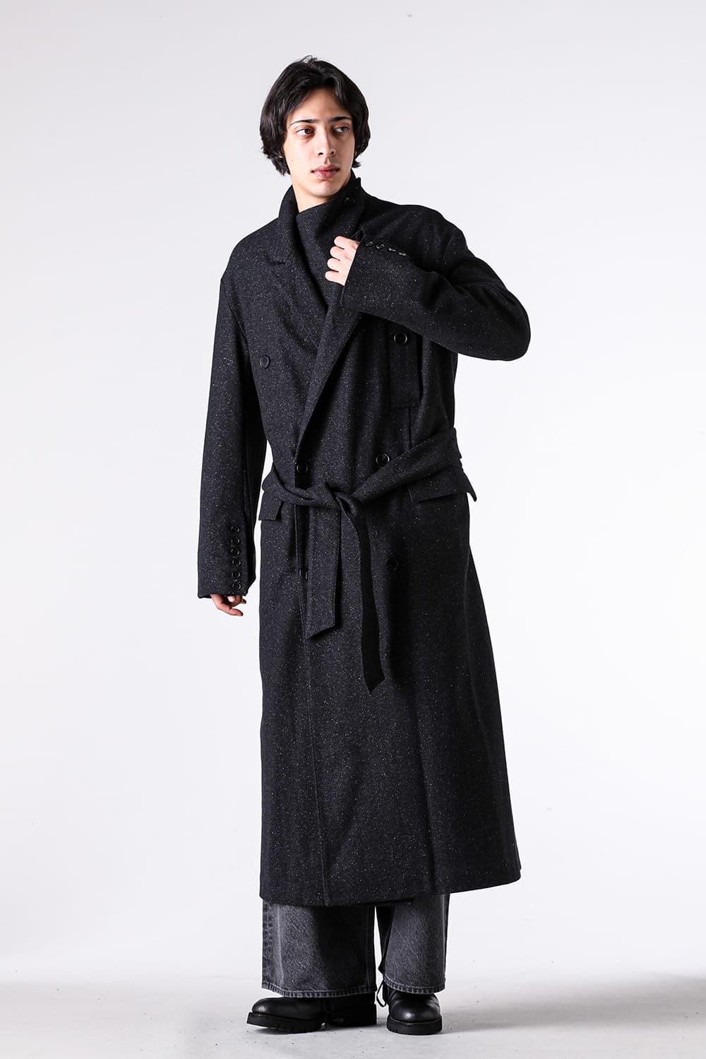 コート特集 - 25-26AW - 新進気鋭デザイナーズブランド - MASU | CAPTAIN OVER COAT （Black/Gray） / M25F9CT001 4-004