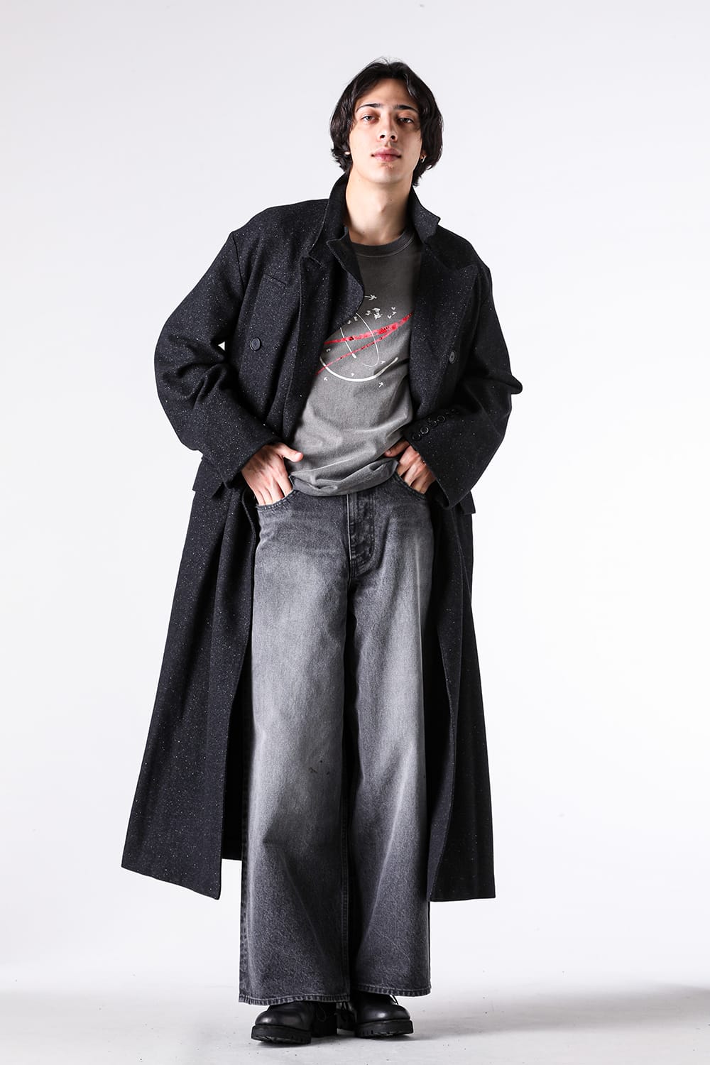 コート特集 - 25-26AW - 新進気鋭デザイナーズブランド - MASU | CAPTAIN OVER COAT （Black/Gray） / M25F9CT001 4-005