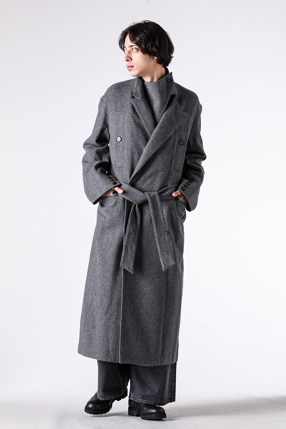 コート特集 - 25-26AW - 新進気鋭デザイナーズブランド - MASU | CAPTAIN OVER COAT （Black/Gray） / M25F9CT001 4-006