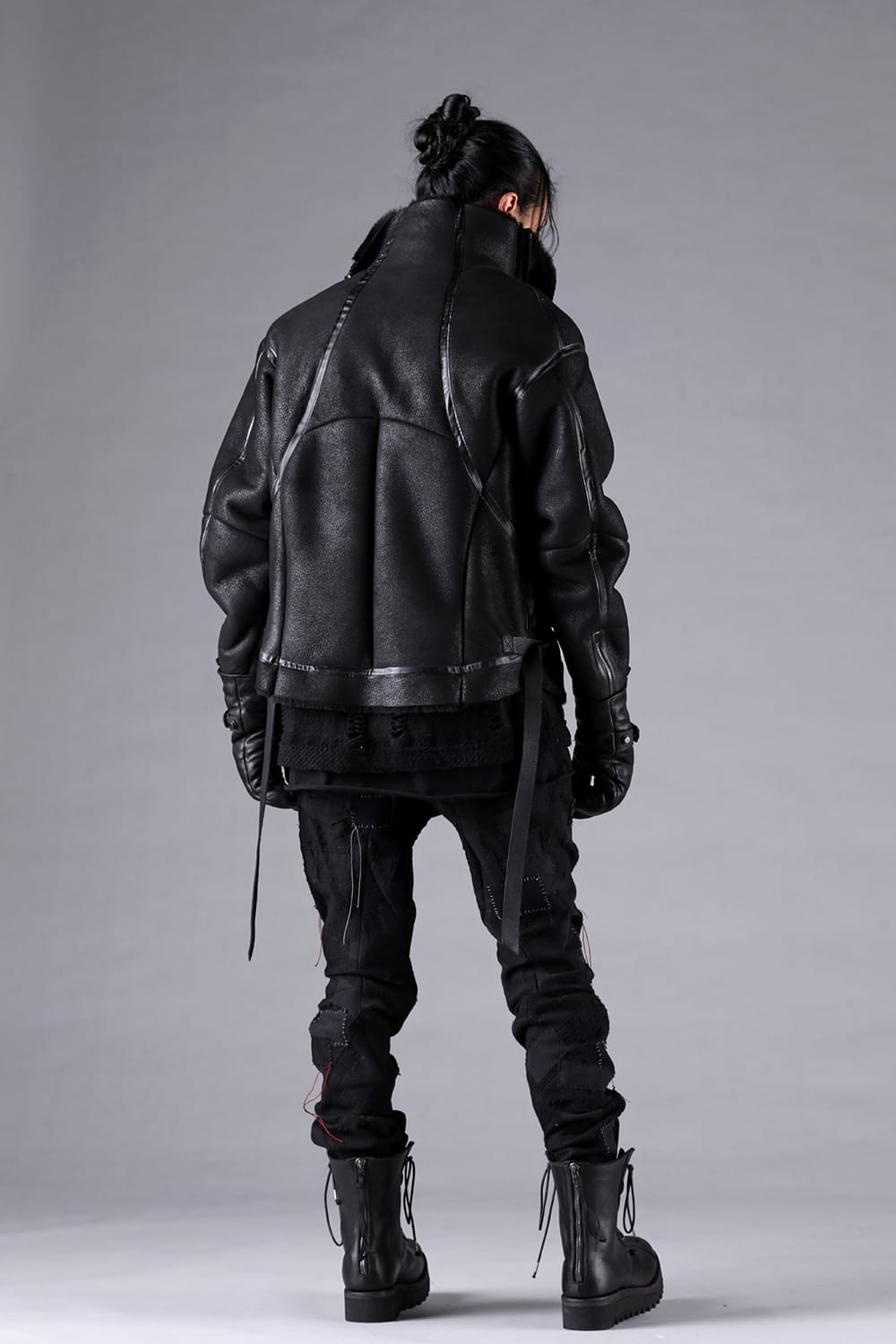 デニムパンツ - 25-26AW - D.HYGEN - Hand Patchwork Class Tojacquard Overlock Twisted Curved Pants （Black） / ST107-0125A-C 10-003