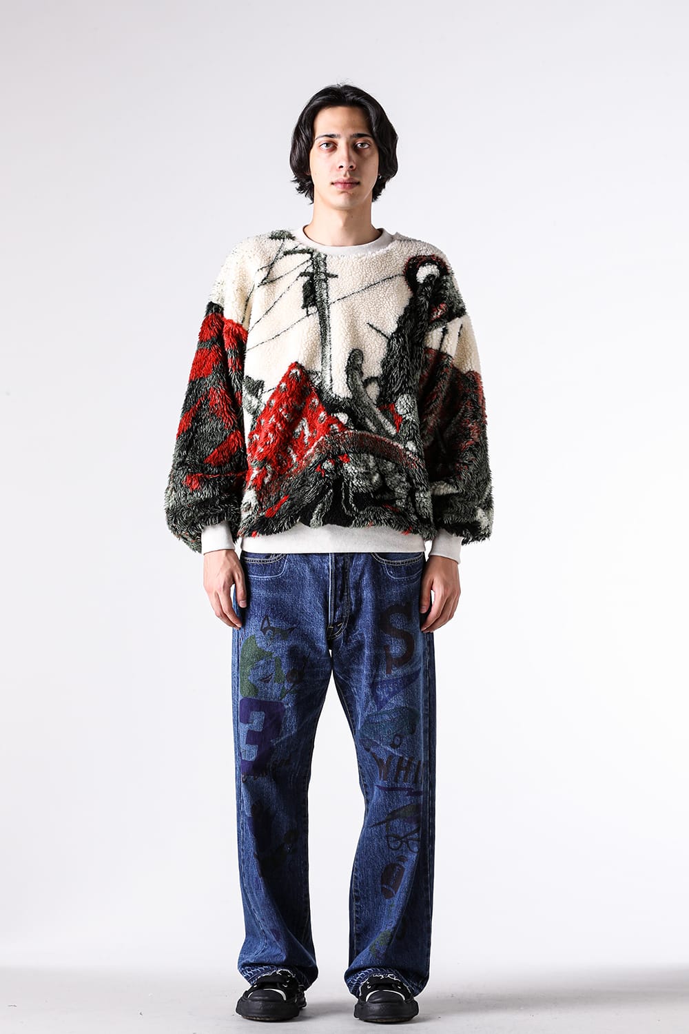 デニムパンツ - 25-26AW - SEVESKIG - Graffiti 5P Denim Pants Ver,Ridawo （INDIGO） / PT-SV-NGA-1004 3-001