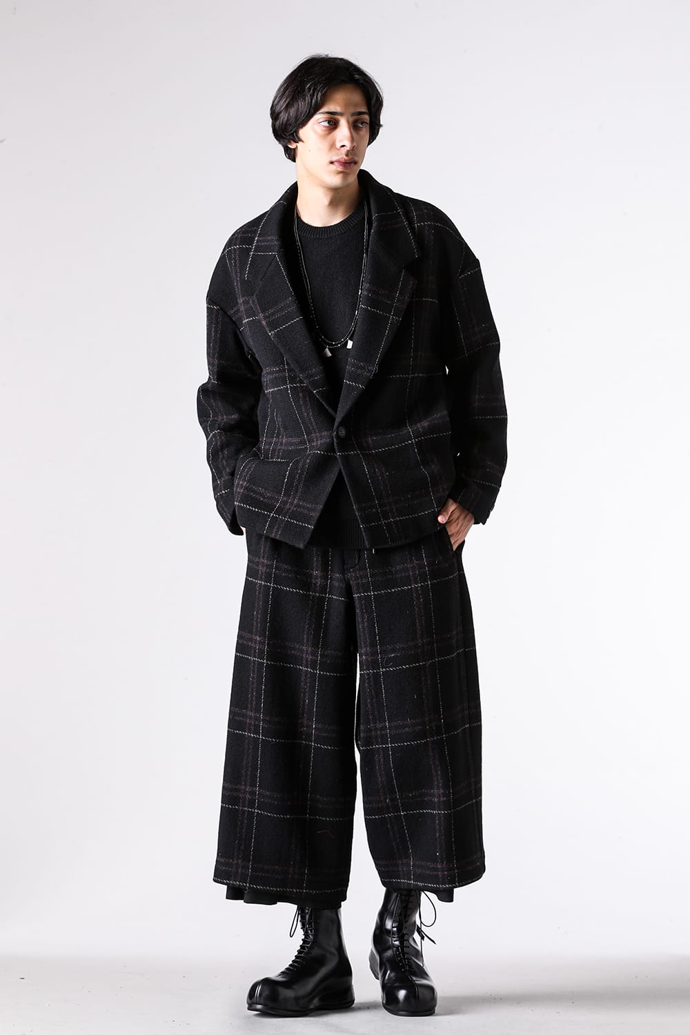 パンツ - CROMAGNON - Cropped Pants Shetland Wool Check （BLACK CHECK） / CP-BSWCP 10-001