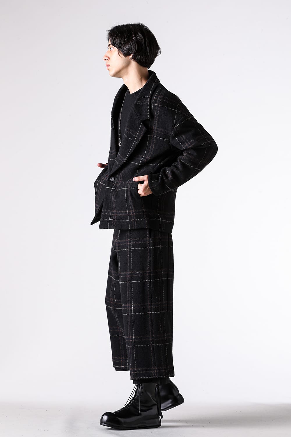 パンツ - CROMAGNON - Cropped Pants Shetland Wool Check （BLACK CHECK） / CP-BSWCP 10-002