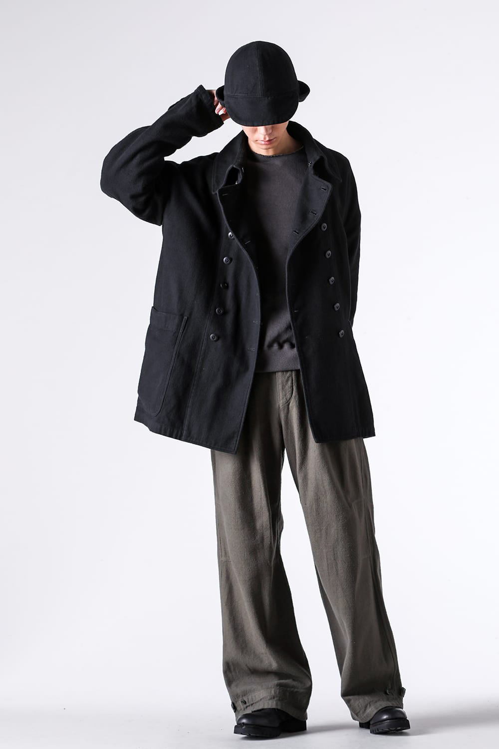 パンツ - The Viridi-anne - Brushed Cotton Twill Baggy Pants / VI-3908-04 11-003