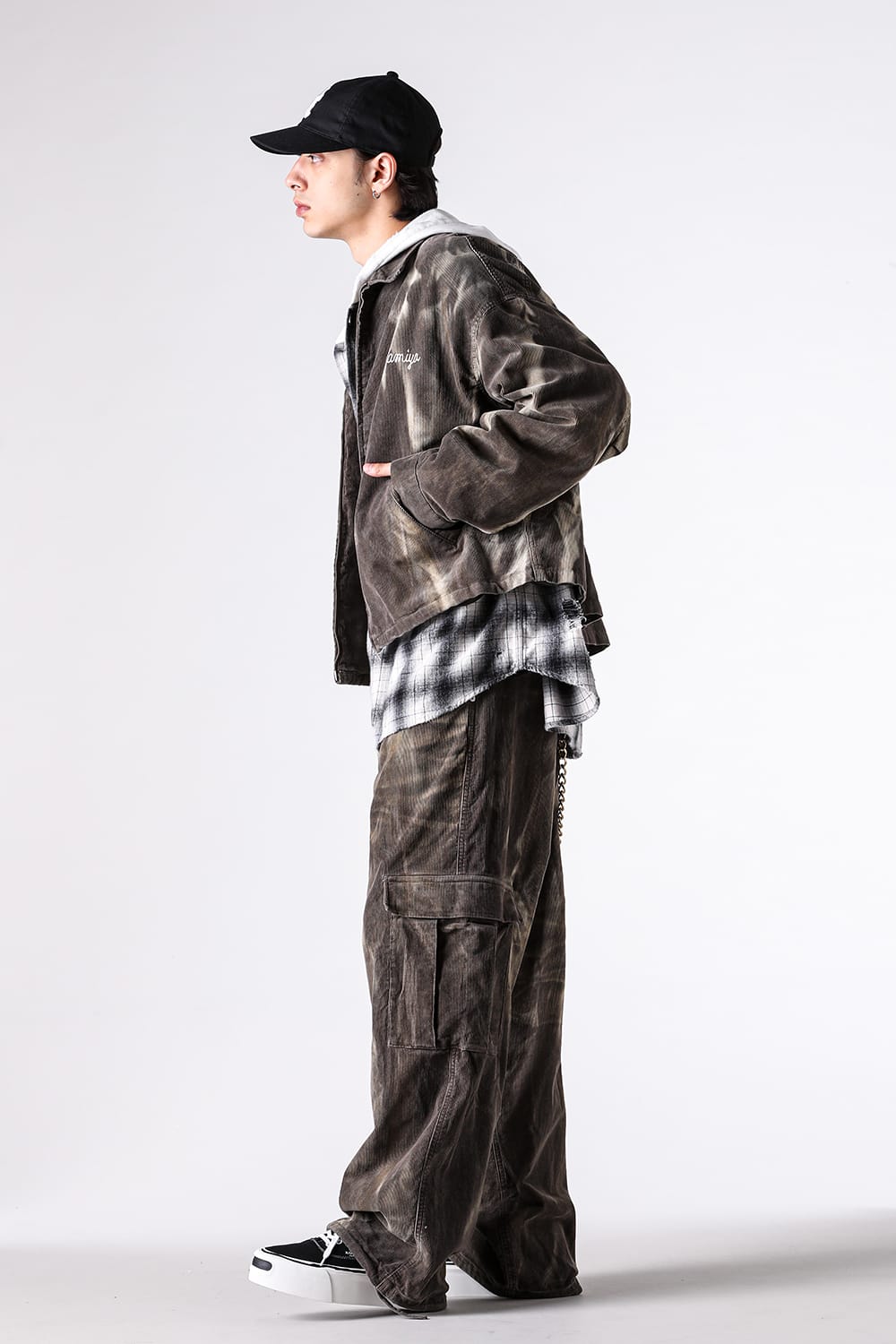 パンツ - KAMIYA - Cropped Pants Shetland Wool Check （BLACK CHECK） / CP-BSWCP 13-002