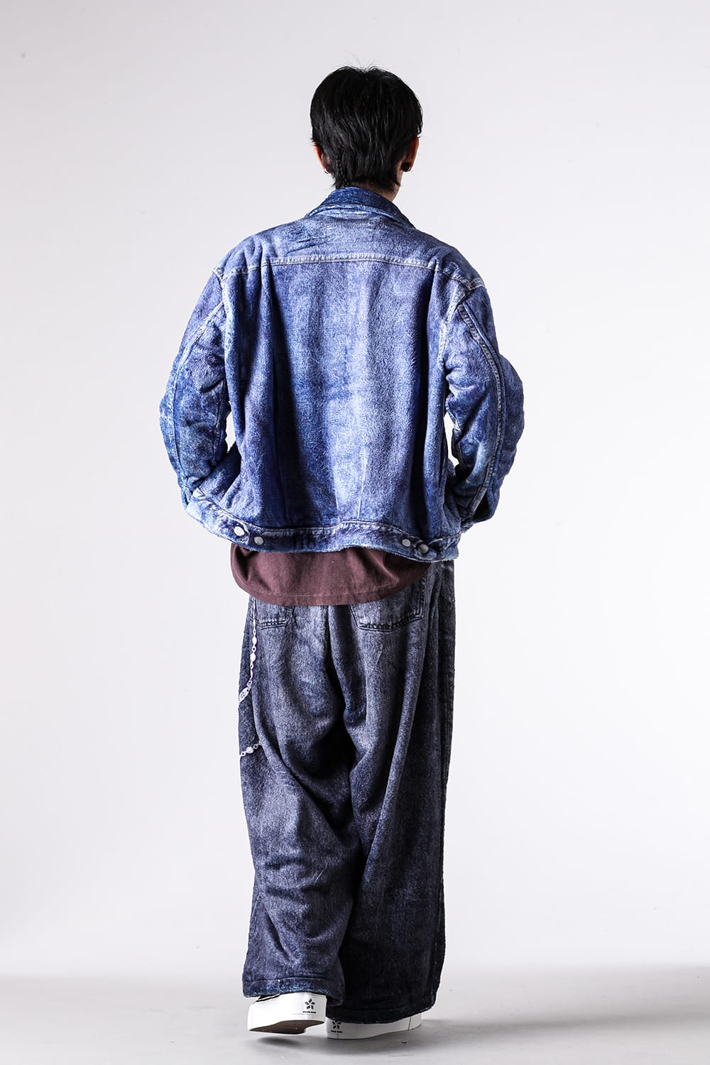 パンツ - TALKING ABOUT THE ABSTRACTION - Fleece Denim Print Wide Pants / 2526AW-PT-005 14-004