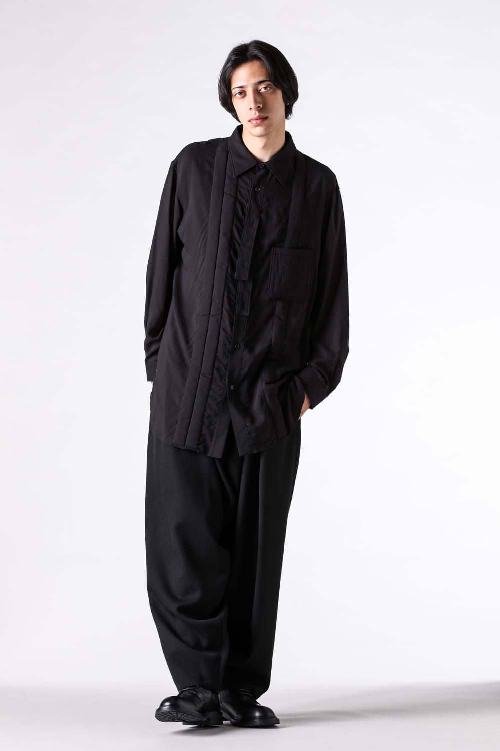 パンツ - Yohji Yamamoto POUR HOMME - Draped gabardine pants （Black） / HM-P14-101 5-001