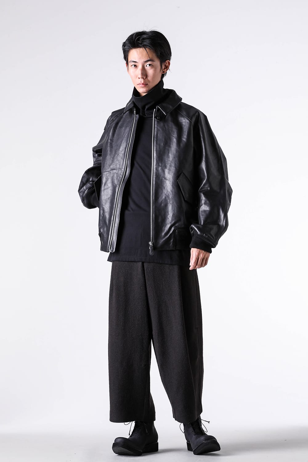 パンツ - DEVOA - Cropped Pants Camel （FADE BLACK） / PTI-SCBC 9-001