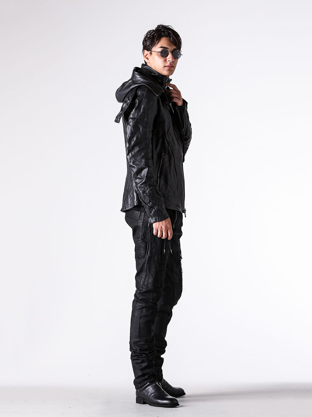 D.HYGEN - 25AW Styling - D.HYGEN - ST105-0225A Hose Leather Hood Attached Jacket 1-002