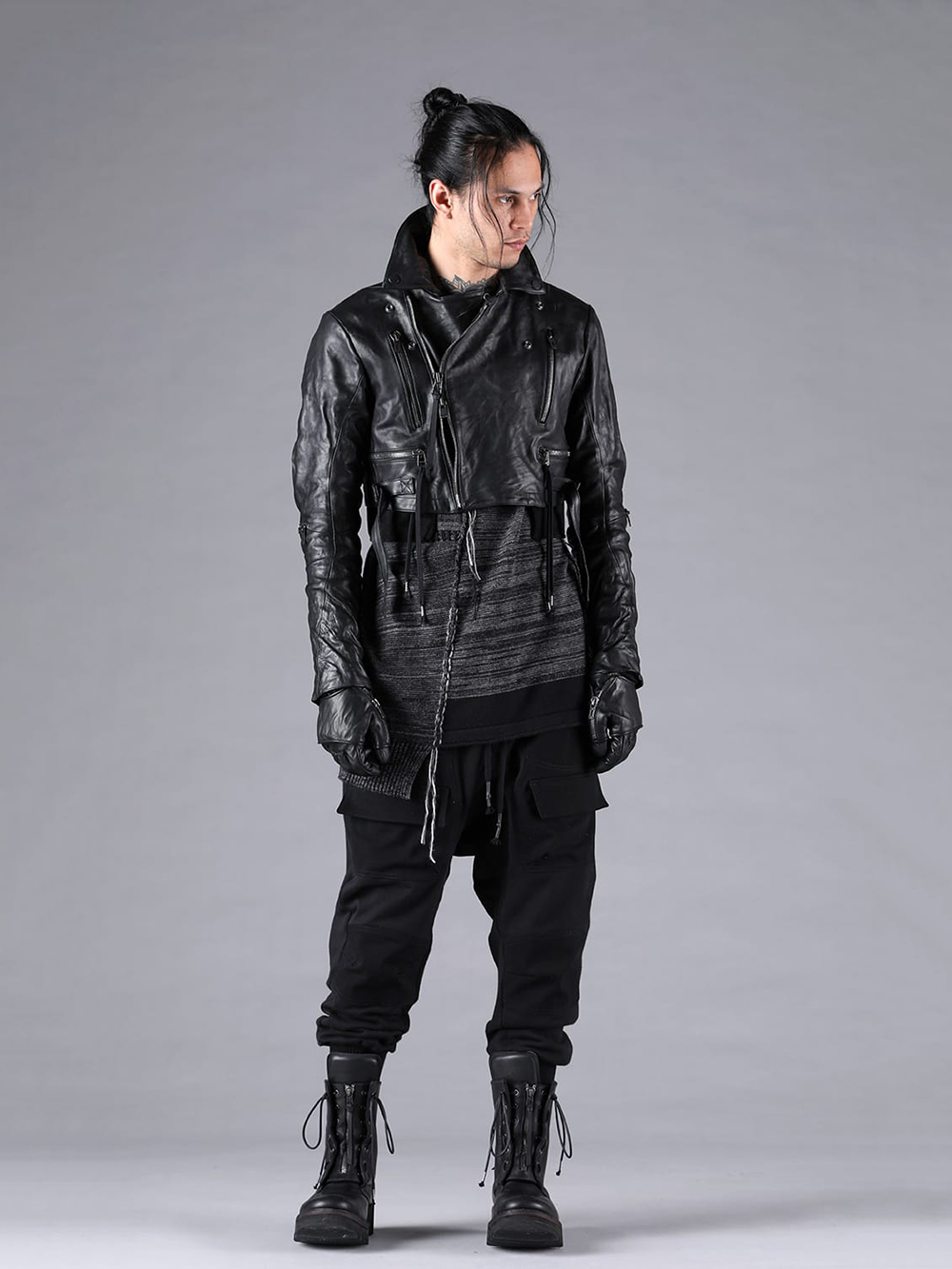 D.HYGEN - 25AW Styling - D.HYGEN - ST105-0325A Horse Leather Cropped W Riders Jacket 1-004