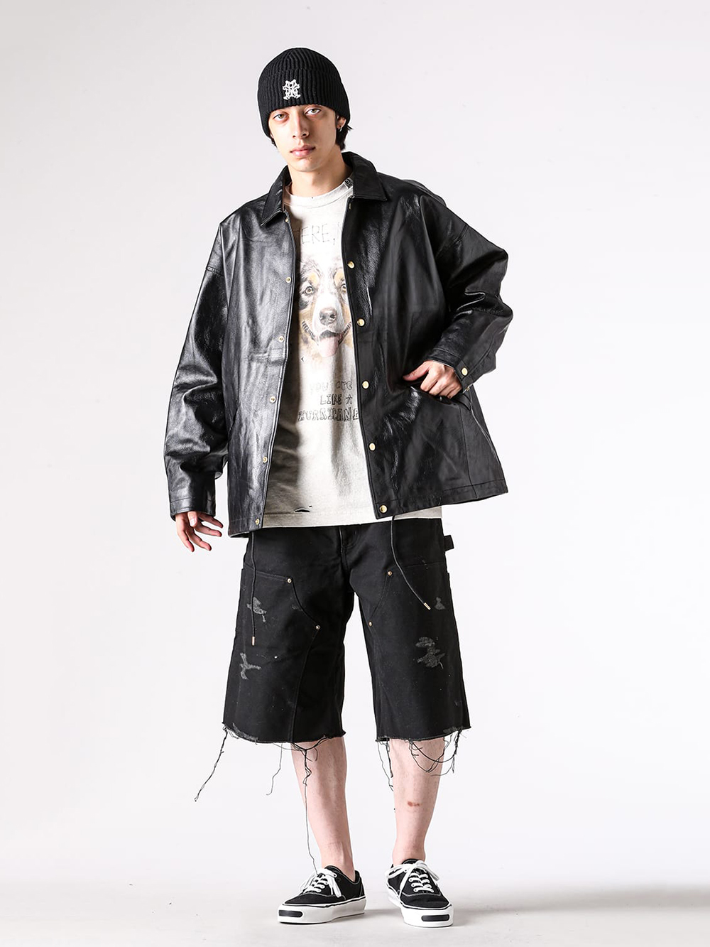 KAMIYA - 25AW - KAMIYA - G15BL012 Leather Coach Jacket 8-001