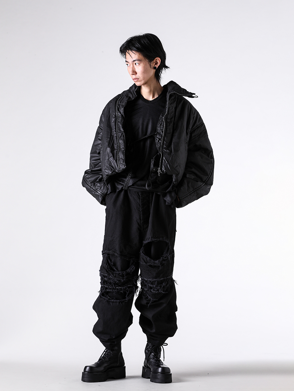JULIUS 25-26AW コーティングダウンジャケット モードスタイル -FASCINATE