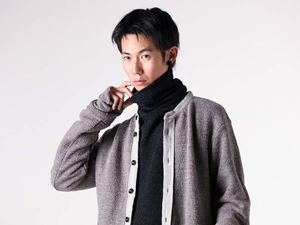 KLASICA (クラシカ) - 25-26AW - 上半身 - Cleric 2tone Cardigan (25F-CDG-H43) - Volume Turtle Neck (25F-TTL-H41) - Extra long hand sewn belt (LTH - 009) 1-006