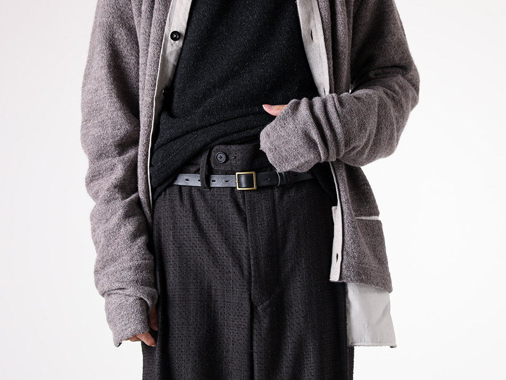 KLASICA (クラシカ) - 25-26AW - 上半身 - Cleric 2tone Cardigan (25F-CDG-H43) - Volume Turtle Neck (25F-TTL-H41) - Extra long hand sewn belt (LTH - 009) 1-007