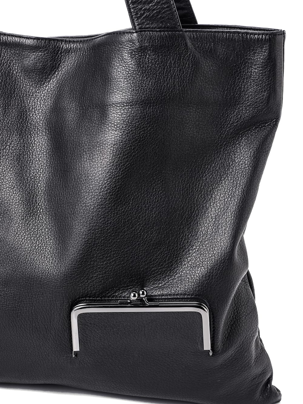 discord YohjiYamamoto (ディスコード ヨウジヤマモト) - レザーバッグ - 世界観を体現する、おすすめレザーバッグ5選 - Pocket Tote Horizontal Type with Mouth (Black) / DL-I02-785 3-0015