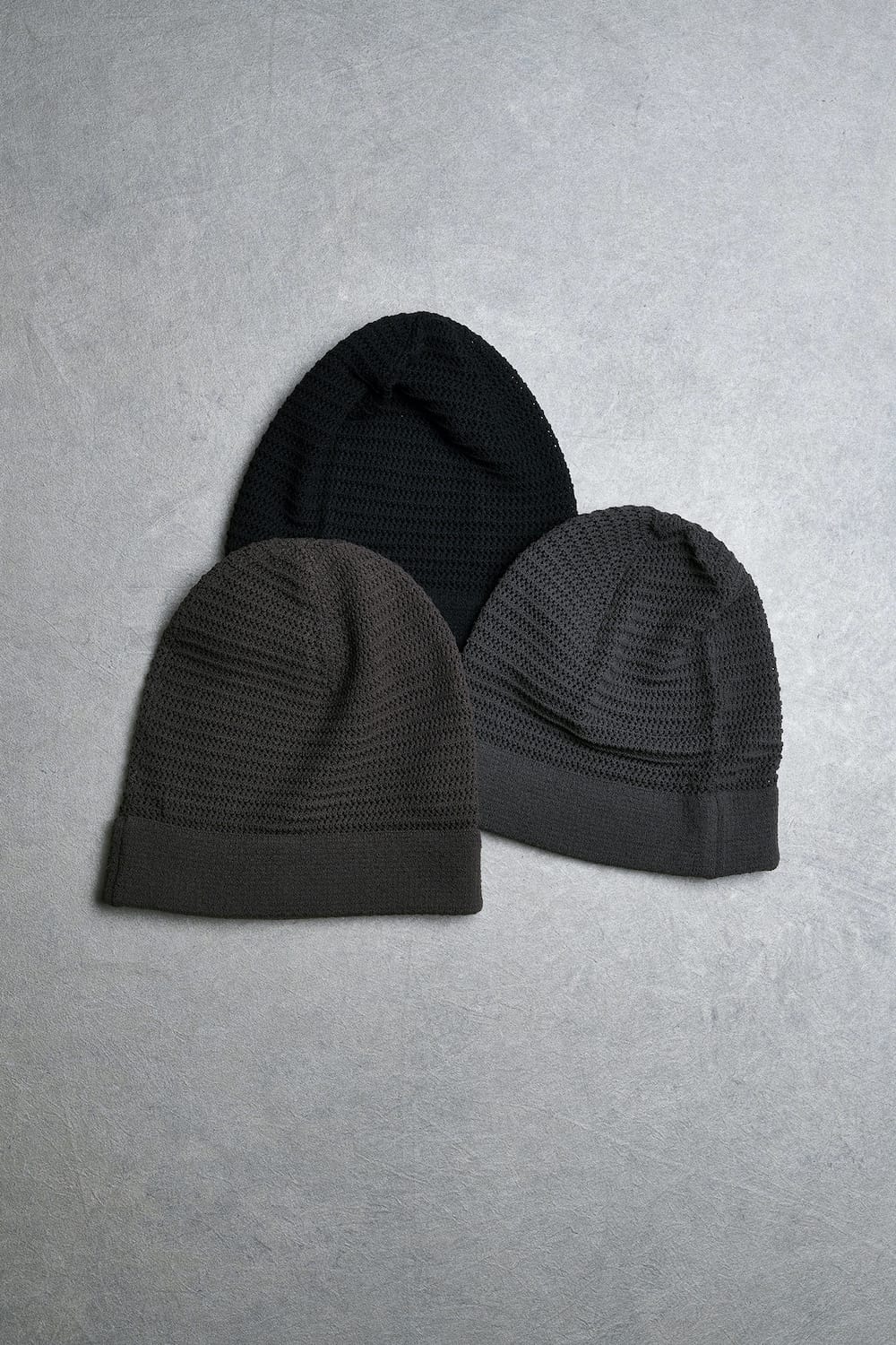 DEVOA - 26SS - Knit Cap - Knit Cap Mesh （BEIGE GRAY,BLACK,STEEL GRAY） / TK-KC26 3-005