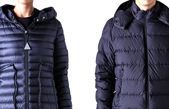 ダウンの縫製構造の違いのイメージ