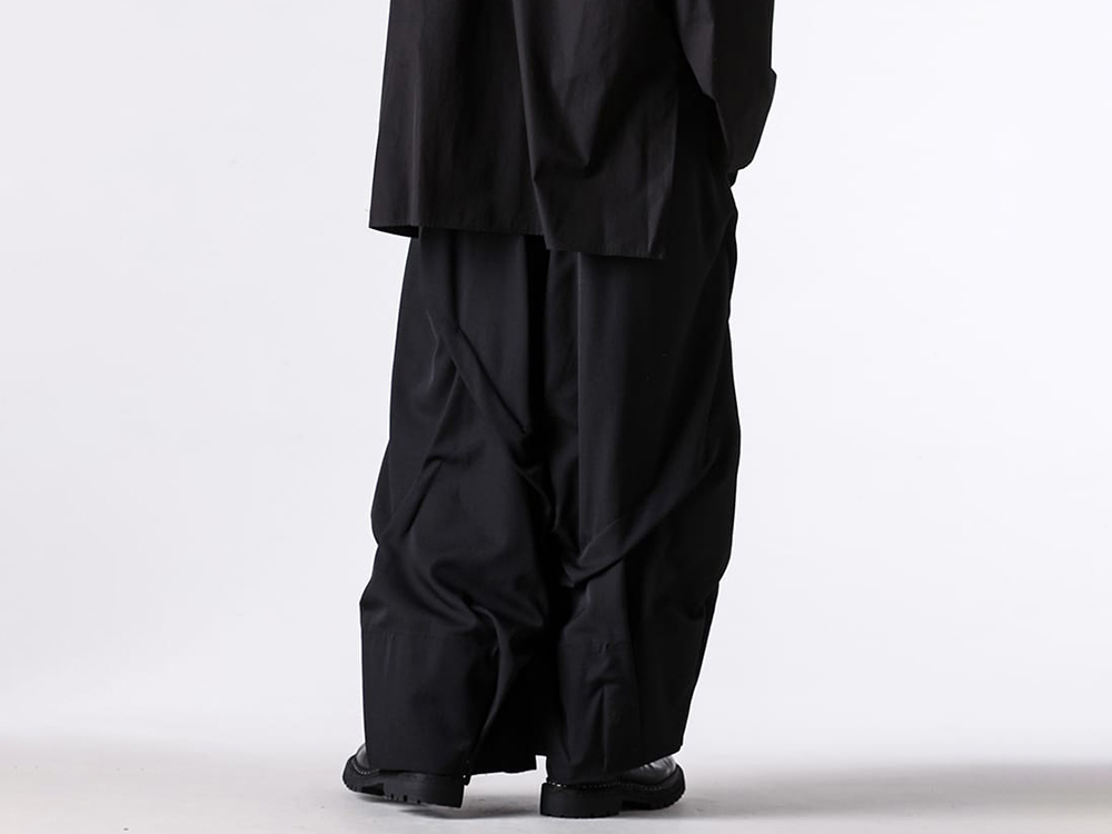 Yohji Yamamoto POUR HOMME - 26SS - Yohji Yamamoto POUR HOMME 1st Delivery Items - Wide-leg pants （Black） / HK-P79-100 1-0014